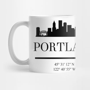 PORTLAND OREGON BLACK SILHOUETTE SKYLINE ART Mug